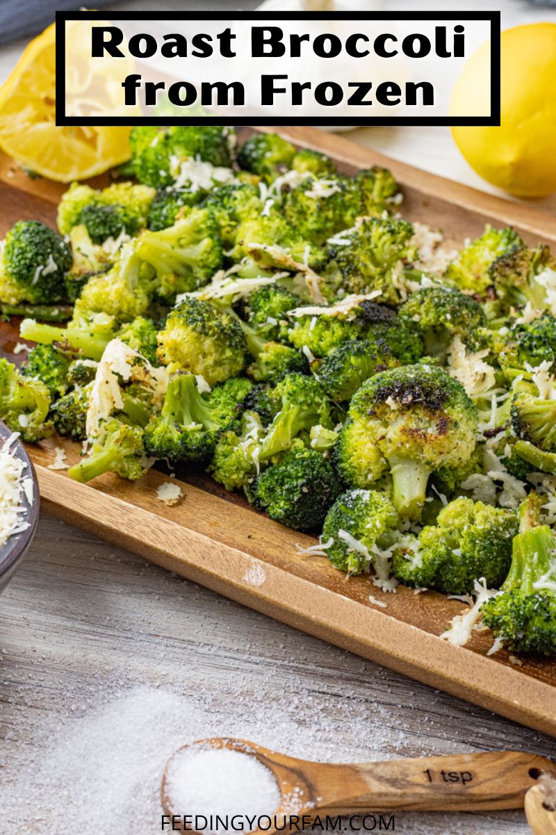 roasted broccoli topped with parmesan cheese