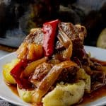 ribs on top of mashed potatoes