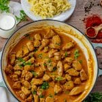 pork tenderloin cooked in a cream sauce with paprika