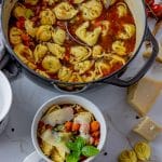 bowl of tortellini soup