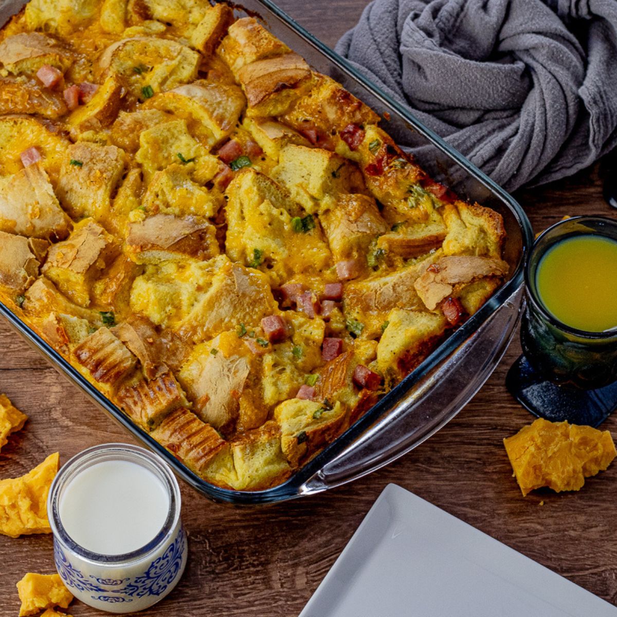 Overnight Breakfast Casserole with Bread