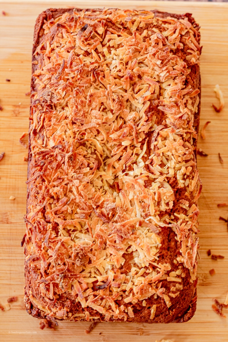 This is not your typical pumpkin bread! Coconut Pumpkin Bread is laced with delicious tropical coconut goodness and flavor from the addition of coconut pudding mix.