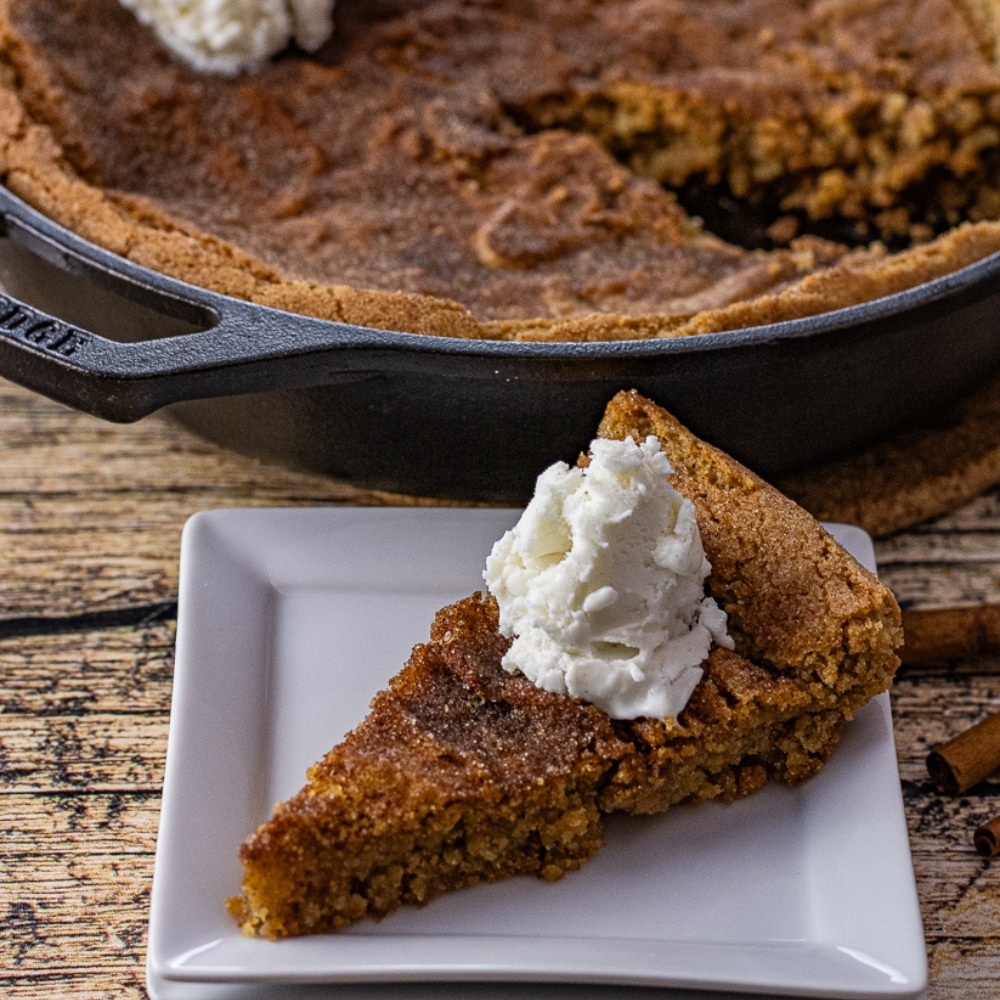 Cast Iron Skillet Snickerdoodle Cookie