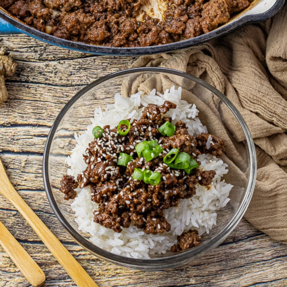 ground beef rice bowls