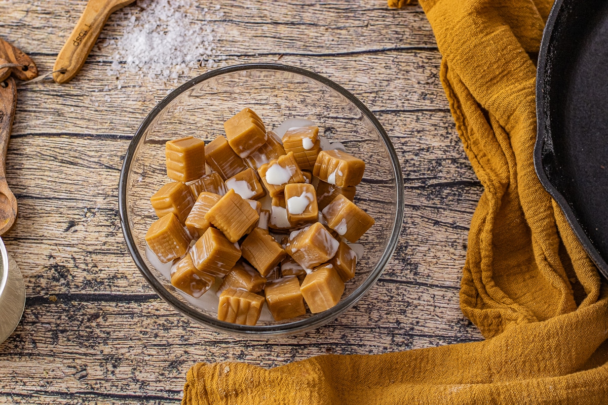 caramels mixed with heavy cream
