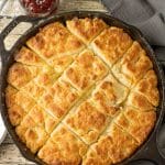 butter swim biscuits recipe in a cast iron skillet