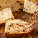 chocolate chip bread baked in a Dutch oven pan
