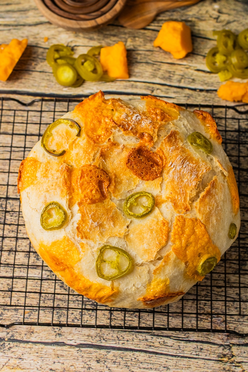 homemade cheddar jalapeño artisan bread