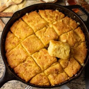 Cornbread Butter Swim Biscuits-Baked in a Skillet